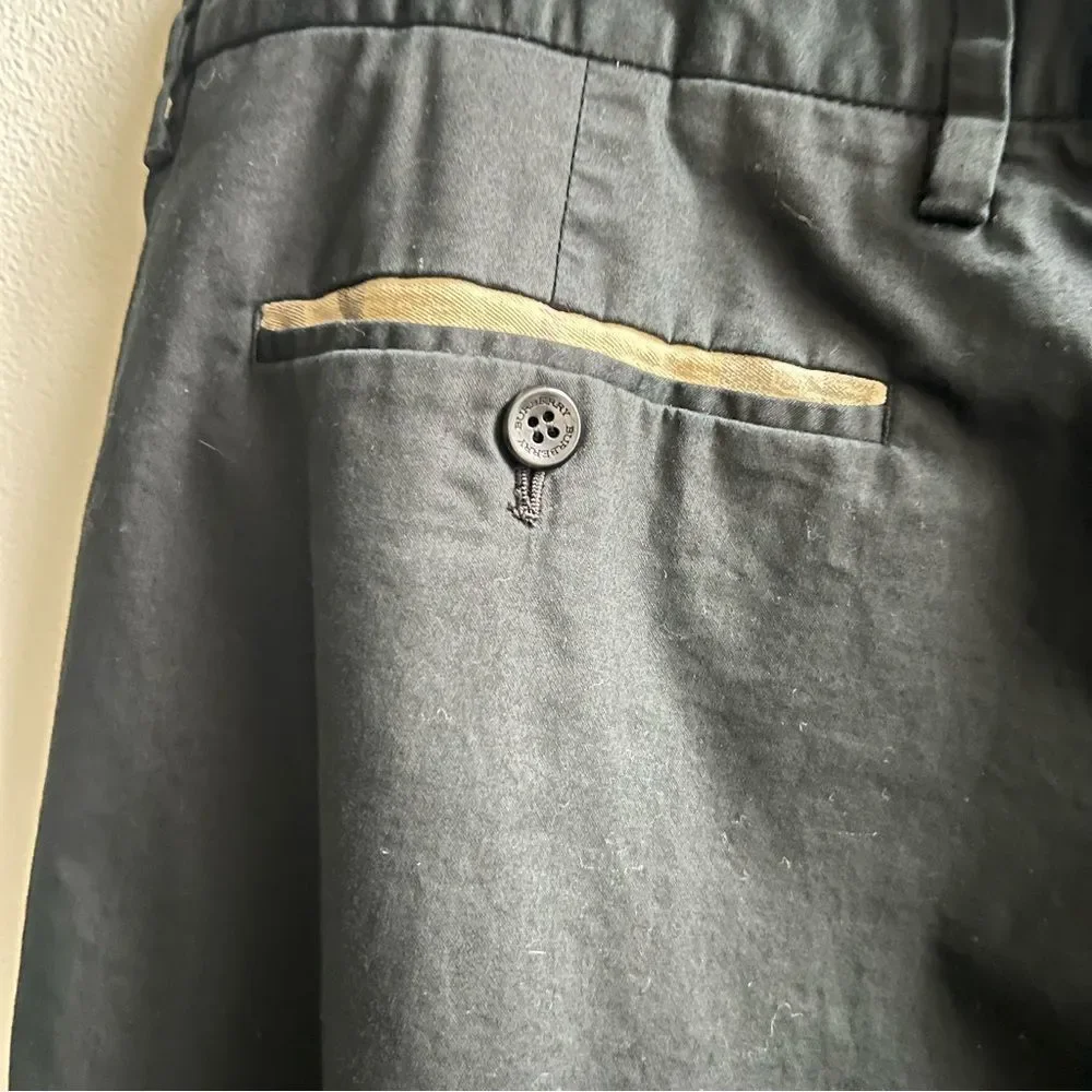 Burberry Golf Mens Black Classic Plaid pocket insert Pants Size 38